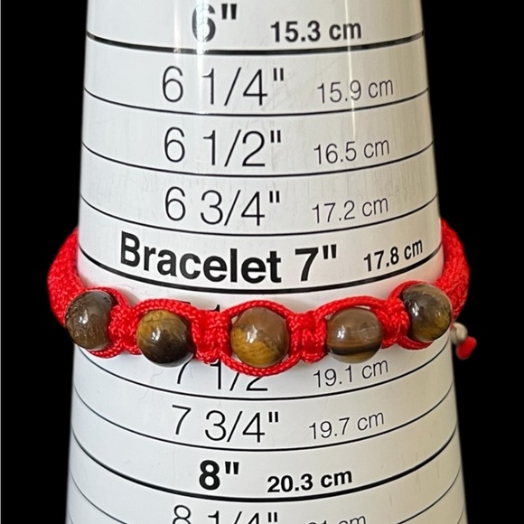 Tigers eye bracelet red strings good luck protection multi stones - Picture 6 of 6